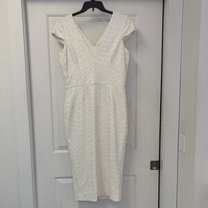 Dress the Population Ivory Sequin Midi Dress